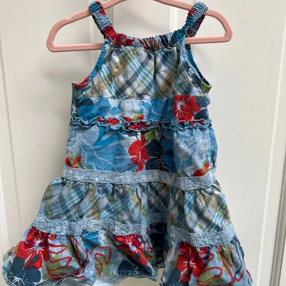 The Children’s Place 24M Patriotic Blue and Red Hibiscus Sun Dress - Picture 3 of 4